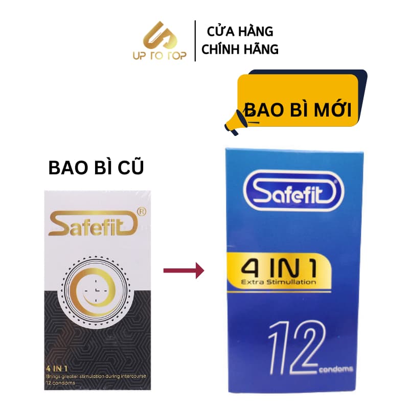 Ảnh Bao Cao Su SAFEFIT 4in1 Kéo Dài Thời Gian Gai Gân Thiết Kế Siêu Mỏng Ôm Trọn Hộp 12 bao +Tặng Hộp 3 1