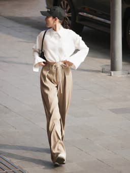 Thumbnail Quần suông kẻ nâu có ly HUONG BOUTIQUE BSQ09 4