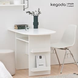 Thumbnail Bàn Gỗ Hình Bán Nguyệt 120cm Đa Năng Màu Trắng Oak, Bàn Ăn, Bàn Học Làm Việc Nhỏ Xinh KEGODA KGD91 2