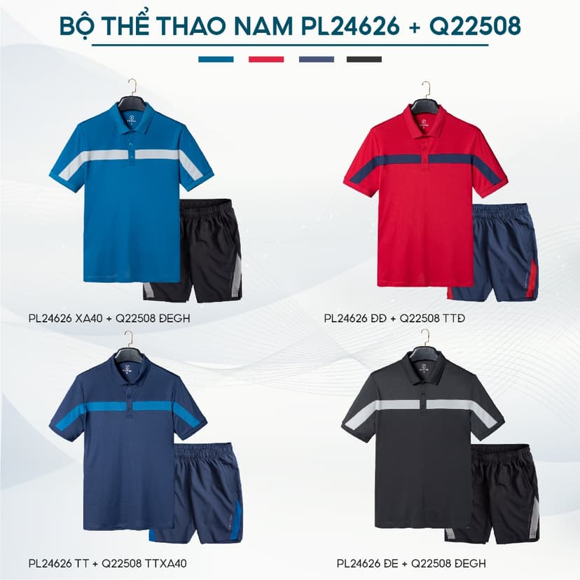 Ảnh Bộ Quần Áo Nam Thể Thao FASVIN PL24626 + Q22508.HN chất vải mềm nhẹ co giãn thoải mái 3