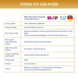 Thumbnail Thùng 4 lon Sữa bột công thức HiPP 4 Organic Combiotic 800g dành cho trẻ từ 3 tuổi (4 lon x 800g) 3