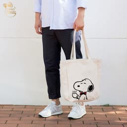 Thumbnail Túi Tote Canvas GINKO Unisex Có Dây Kéo Khóa ( túi con) Phong Cách Hàn Quốc In Hình Snoopy- HM102 3
