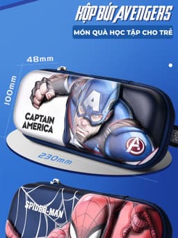 Thumbnail Hộp bút cho bé trai 1989KIDS SHOP đi học tiểu học hình in Mavel 3D nổi đáng yêu chống thấm nước 2