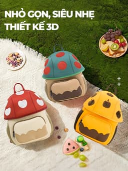 Thumbnail Balo trẻ em mẫu giáo mầm non 1989KIDS từ 2 đến 5 tuổi,chất liệu mềm mại,hình nấm đáng yêu,Balo trẻ em cho bé trai bé gái 1