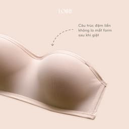 Thumbnail Áo Quây Cup Ngang Không Gọng Đệm Mỏng 0.5cm Có Viền Silicon Chống Tụt Mặc Váy Áo Trễ Vai Loirechic BRQ02 2