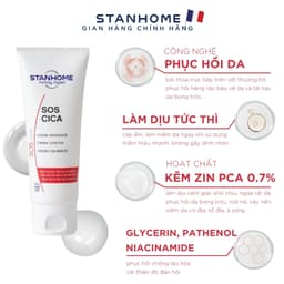 Thumbnail Kem dưỡng ẩm phục hồi da tổn thương Stanhome Sos Cica giảm khô ngứa mẫn đỏ mụn nước cho da nhạy cảm 2