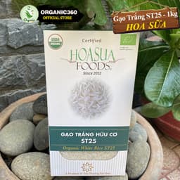 Thumbnail Gạo Trắng ST25 Hữu Cơ HOA SỮA Loại 1 Dẻo Thơm Ngon Organic White Rice 1kg 2