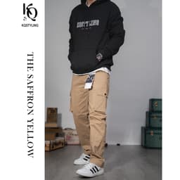 Thumbnail Quần cargo Nam kaki co giãn KQSTYLING form relaxed fit cotton premium vàng nghệ 3