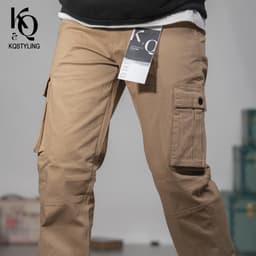 Thumbnail Quần cargo Nam kaki co giãn KQSTYLING form relaxed fit cotton premium vàng nghệ 4