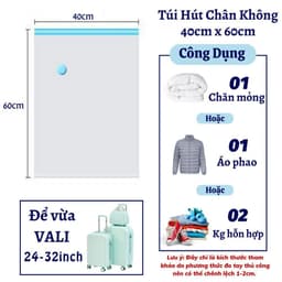 Thumbnail Túi hút chân không đựng quần áo chăn màn cất quần áo đi du lịch nhỏ gọn tiện lợi 2