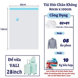 Thumbnail Túi hút chân không đựng quần áo chăn màn cất quần áo đi du lịch nhỏ gọn tiện lợi 4