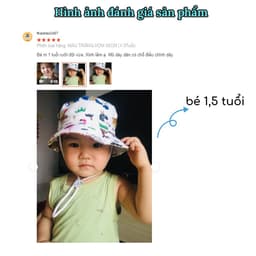 Thumbnail Mũ cho bé trai bé gái 1989KIDS vành bucket phù hợp trẻ em từ 1 đến 6 tuổi vòm 50-54cm,chất liệu cotton thấm hút mồ tốt 3