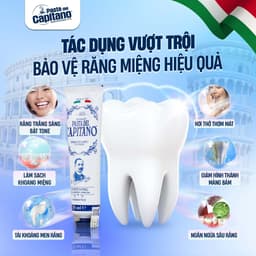 Thumbnail Kem Đánh Răng Trắng Răng Capitano Toothpaste Italy Giải Quyết Các Vấn Đề Răng Miệng, Trắng Sáng Tự Nhiên 75ml 2
