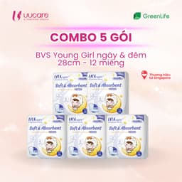 Thumbnail Combo tiết kiệm BVS UUcare Singapore Young Girl ngày và đêm 28cm 12 miếng 2