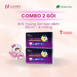 Thumbnail Combo tiết kiệm băng vệ sinh UUcare Singapore Young Girl ban đêm 36cm 8 miếng 1