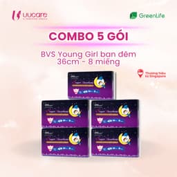 Thumbnail Combo tiết kiệm băng vệ sinh UUcare Singapore Young Girl ban đêm 36cm 8 miếng 2
