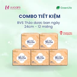 Thumbnail Combo tiết kiệm Băng vệ sinh UUcare Singapore Thảo dược ban ngày 24cm 12 miếng 1