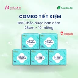 Thumbnail Combo tiết kiệm Băng vệ sinh UUcare Singapore Thảo dược ban đêm 28cm 10 miếng 1