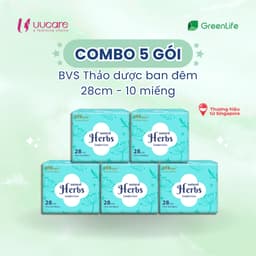 Thumbnail Combo tiết kiệm Băng vệ sinh UUcare Singapore Thảo dược ban đêm 28cm 10 miếng 3