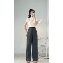 Thumbnail Quần công sở nữ ống suông lưng cao EMIX quan09/P0K1 3