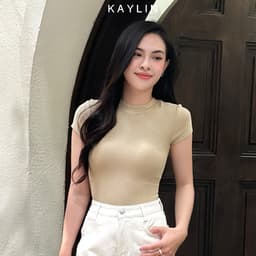 Thumbnail Áo phong KAYLIN cộc tay chất thun gân co giản dáng ôm phong cách mát mẻ thoải mái - N2116 4