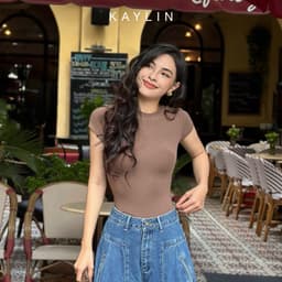 Thumbnail Áo phong KAYLIN cộc tay chất thun gân co giản dáng ôm phong cách mát mẻ thoải mái - N2116 2