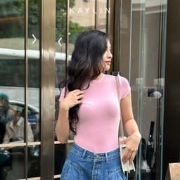Thumbnail Áo phong KAYLIN cộc tay chất thun gân co giản dáng ôm phong cách mát mẻ thoải mái - N2116 3