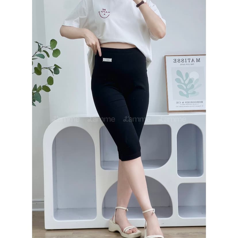 Ảnh Quần bầu Legging Cạp Chun chất liệu cotton hè thoáng mát, có dây kéo điều chỉnh thiết kế bởi LAMME 4