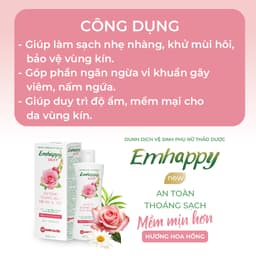 Thumbnail Dung dịch vệ sinh phụ nữ Emhappy Silky Nam Dược hương hoa hồng chai 120ml 3