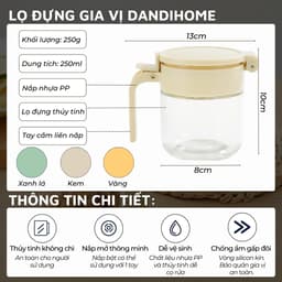 Thumbnail Lọ đựng gia vị, hũ đựng gia vị thủy tinh và nhựa PP DandiHome có thìa thông minh 2