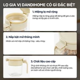 Thumbnail Lọ đựng gia vị, hũ đựng gia vị thủy tinh và nhựa PP DandiHome có thìa thông minh 4