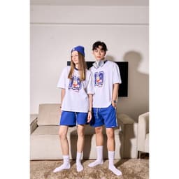 Thumbnail Áo thun Form rộng NOAM Ice Hockey Player Unisex 100% Cotton - Màu trắng 3