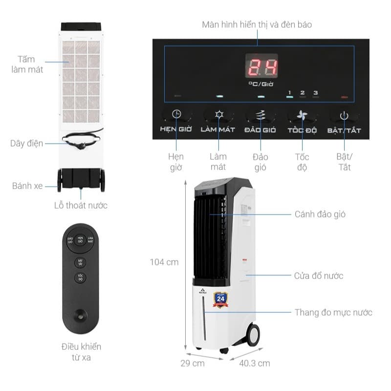 Ảnh HCM- Máy làm mát không khí Hòa Phát HPCF1-045- Bảo hành chính hãng 30 tháng (động cơ) 1