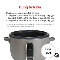 Thumbnail Nồi cơm điện nắp rời BIG SIZE 3.6, 5.6, 8 Lít HAPPYCOOK 2