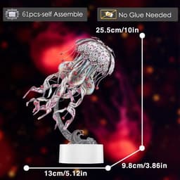 Thumbnail Mô Hình Kim Loại 3D Lắp Ráp Piececool Con Sứa Biển Màu Coban Tím (61 mảnh, Cobalt Violet) P304-SE 2