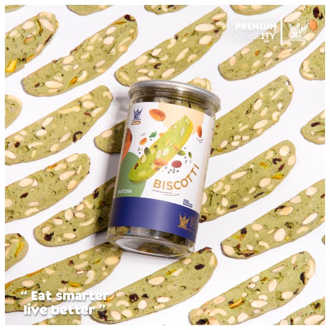 Ảnh Bánh Biscotti Trà Xanh 250gr Không Đường Vua Yến Mạch 1
