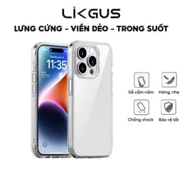 Thumbnail Ốp Lưng Likgus Trong Suốt Viền TPU Chống Sốc Lưng Nhựa PC Cứng Chống Ố Vàng Cho IP 11-12-13-14-15-Pro-Plus-Promax 1