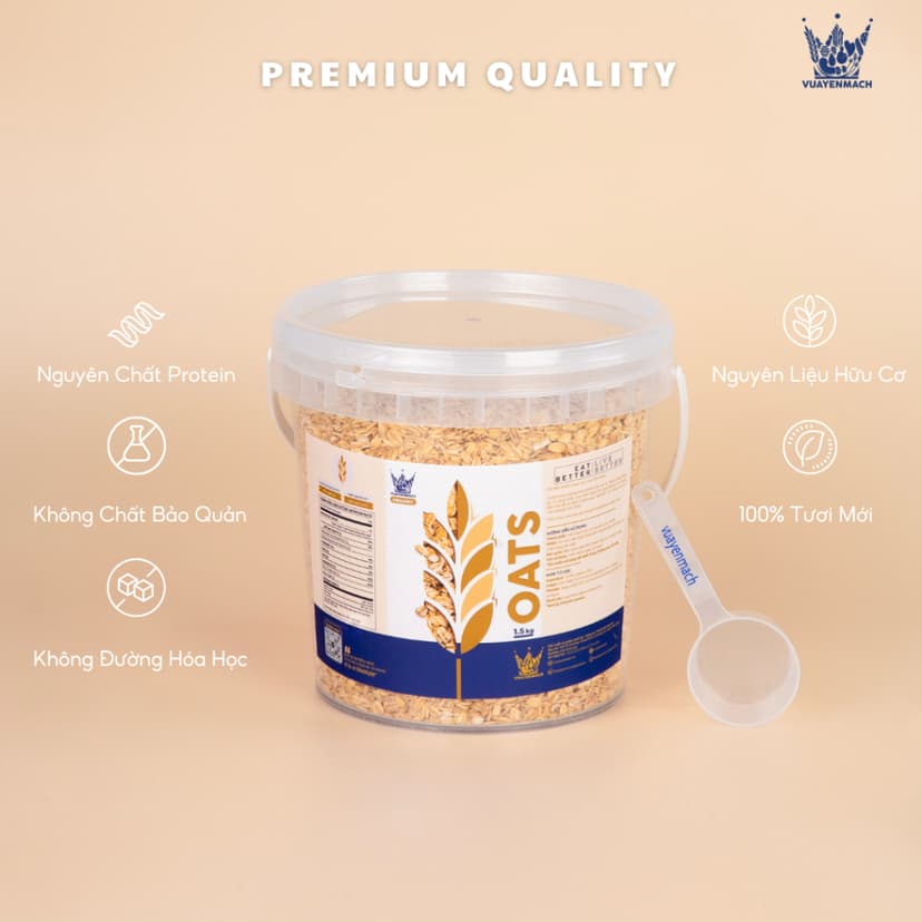Ảnh Yến Mạch Không đường ăn liền VUA YẾN MẠCH hữu cơ nguyên cám, ăn kiêng, nguyên chất nhập khẩu Úc 4