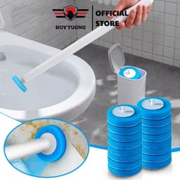Thumbnail Bộ cọ vệ sinh dùng một lần gắn tường, cọ toilet xoay 360 độ thế hệ mới có đầu thay thế 1