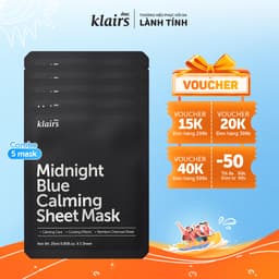 Thumbnail Combo 5 Dear, Klairs Mặt nạ giấy Midnight Blue Calming Sheet Mask 25mL 1