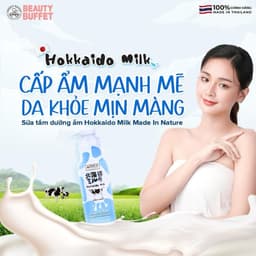 Thumbnail Kem tắm dưỡng ẩm mịn da Beauty Buffet Made In Nature Hokkaido Milk Moisture Rich Shower Cream 700ml 2