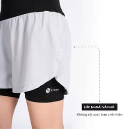 Thumbnail Quần Chạy Bộ Nữ 2 Lớp LV24210201 Co Giãn Mềm Mại Livan Sport, Quần Chạy Nữ Có Cạp Đựng Xung Quanh 2