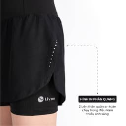 Thumbnail Quần Chạy Bộ Nữ 2 Lớp LV24210201 Co Giãn Mềm Mại Livan Sport, Quần Chạy Nữ Có Cạp Đựng Xung Quanh 4