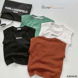 Thumbnail Áo 3 lỗ Beemo chữ nổi trước ngực vải cotton thoáng mát mặc mùa hè, đi học, đi chơi cho bé trai từ 9-24kg 4364AHK 3