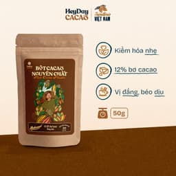 Thumbnail Túi 50g Bột cacao nguyên chất Việt Nam 100% Heyday - Dòng Balanced phổ thông - Mẫu 2024 1