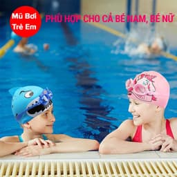 Thumbnail Mũ Bơi Cho Bé, Nón Bơi Silicon Trẻ Em Chống Nước Chính Hãng Amalife Siêu Bền, Co Giãn Cho Bé Trai Và Bé Gái 3