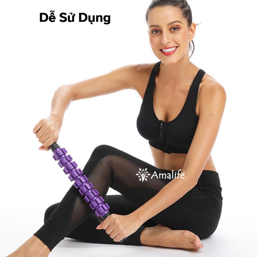 Ảnh Con Lăn 9 Răng, Gậy Lăn Massage Roller Stick Giãn Cơ Mát Xa Tập Yoga Thư Giãn Toàn Thân Đa Năng Chính Hãng Amalife 2
