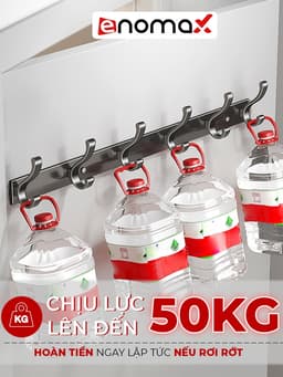 Thumbnail Móc Treo Gắn Tường ENOMAX Siêu Chắc, Treo Đồ Đa Năng, Chất Liệu Thép Carbon, Chịu Lực 50kg,  Đi Kèm Keo Dán, Ốc Vít 4