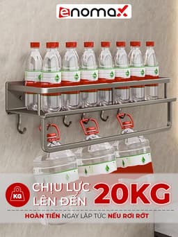 Thumbnail Kệ nhà tắm Enomax dán tường  để đồ đa năng, đựng mỹ phẩm, dầu gội... Nhôm hàng không cao cấp. Bảo Hành 10 Năm (Eno 0112) 2