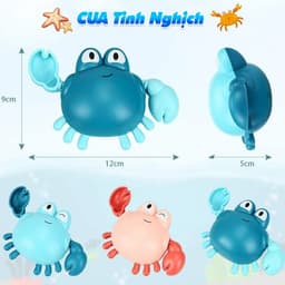 Thumbnail Đồ chơi trong bể tắm rùa con, ếch, cá heo, vịt ,cua tinh nghịch BBT Global 8098 3